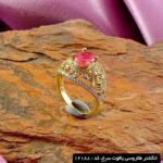 انگشتر طلا روسی یاقوت قرمز - تصویر 4