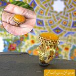 انگشتر طلا روسی عقیق زرد - تصویر 2