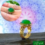 انگشتر طلا روسی عقیق سبز