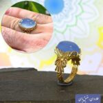 انگشتر طلا روسی عقیق کبود - تصویر 3