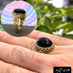 انگشتر طلا روسی عقیق سیاه